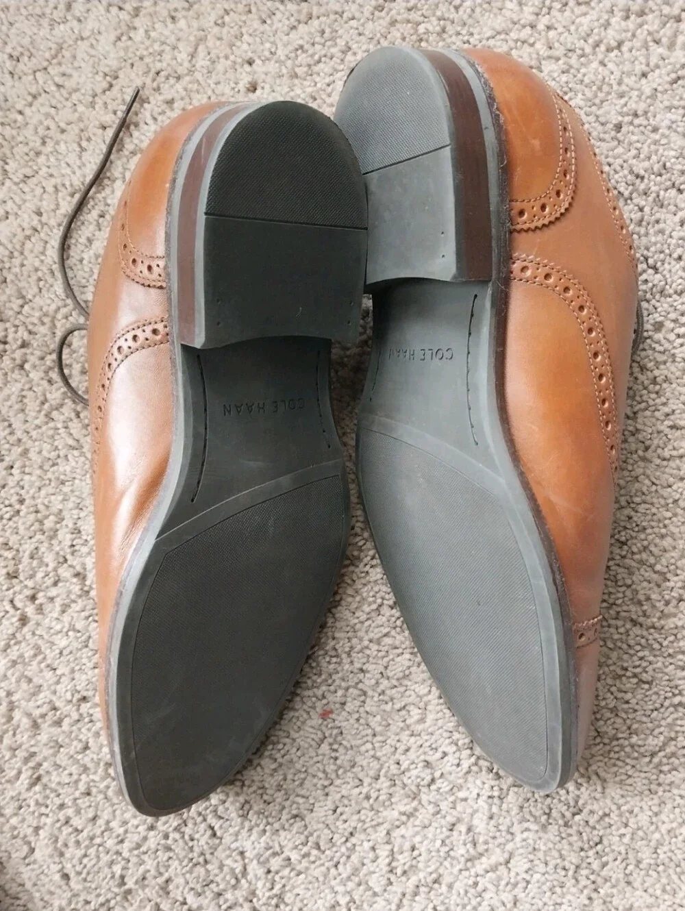 Cole Haan Men's Brown Leather Wayne Cap Toe Oxford Shoes 11.5